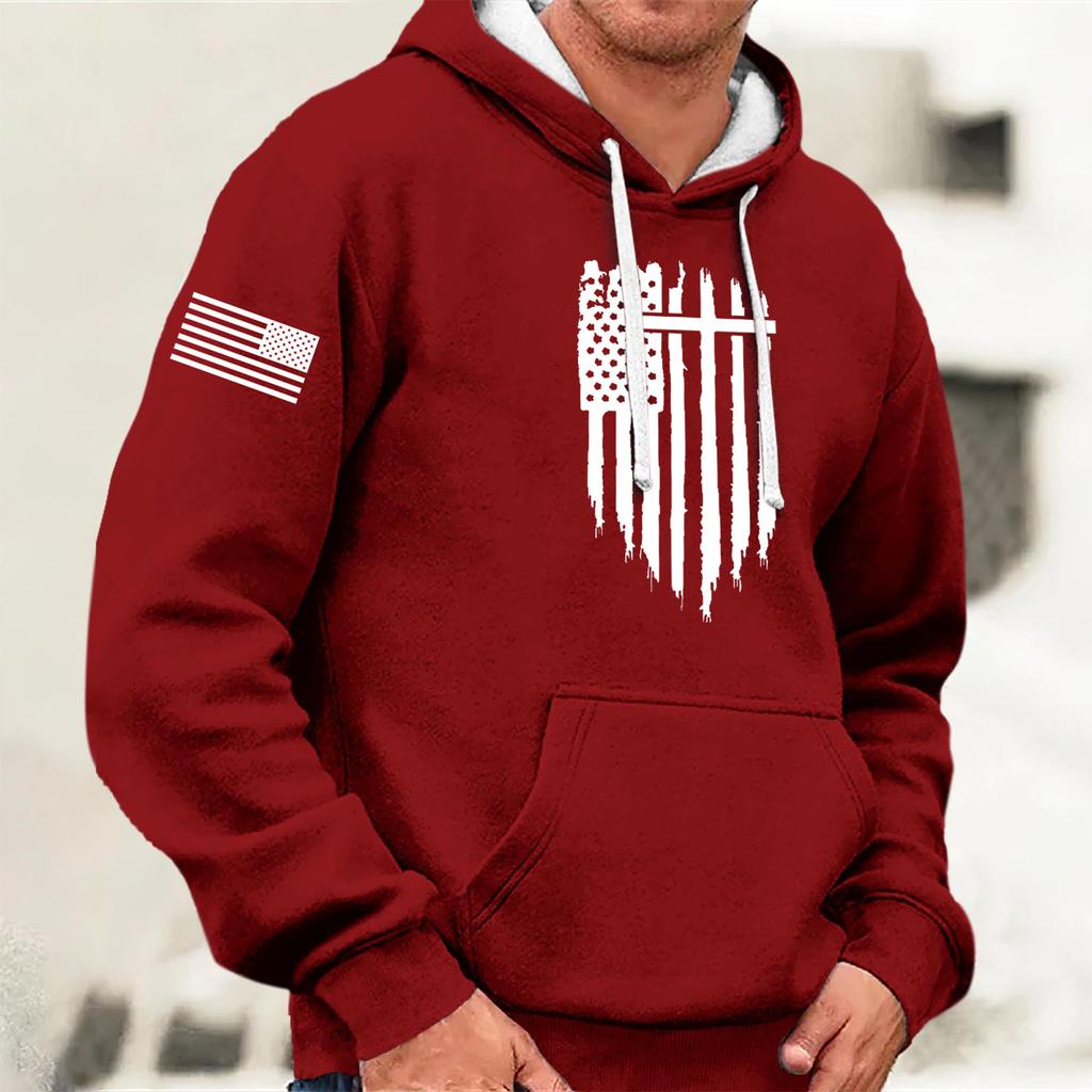 Модный свободный мужской и женский свитер с капюшоном с длинным рукавом и принтом