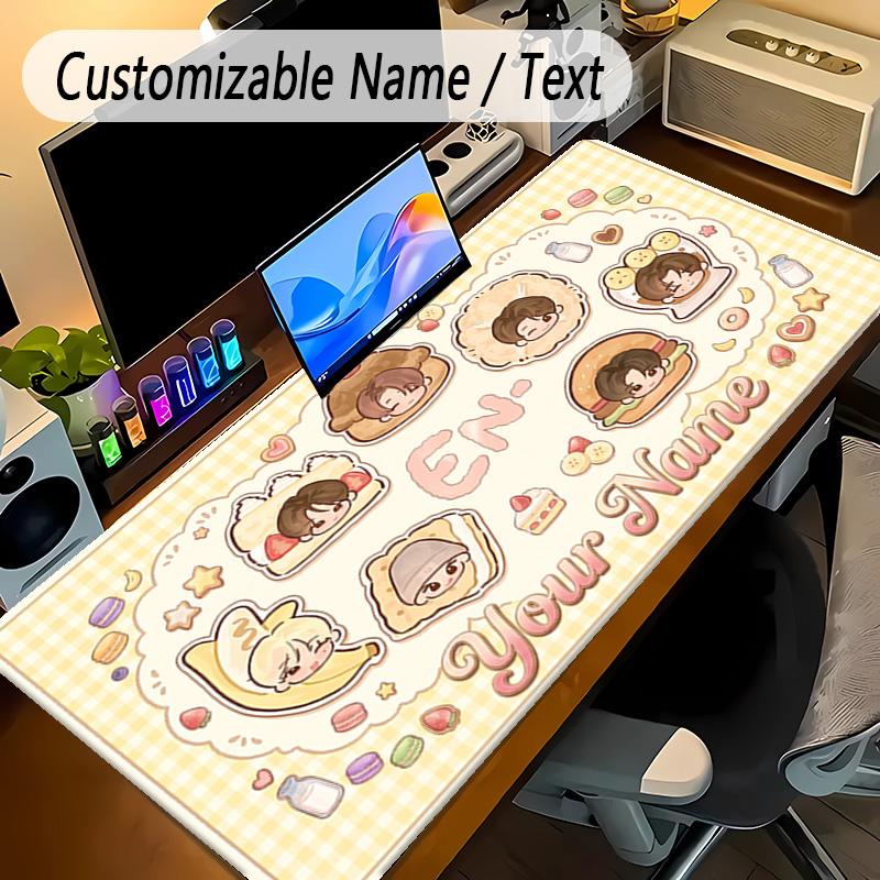 Large Mouse PadENHYPEN Custom Name Text Personalized Desk Mat Non Slip Gaming Pad