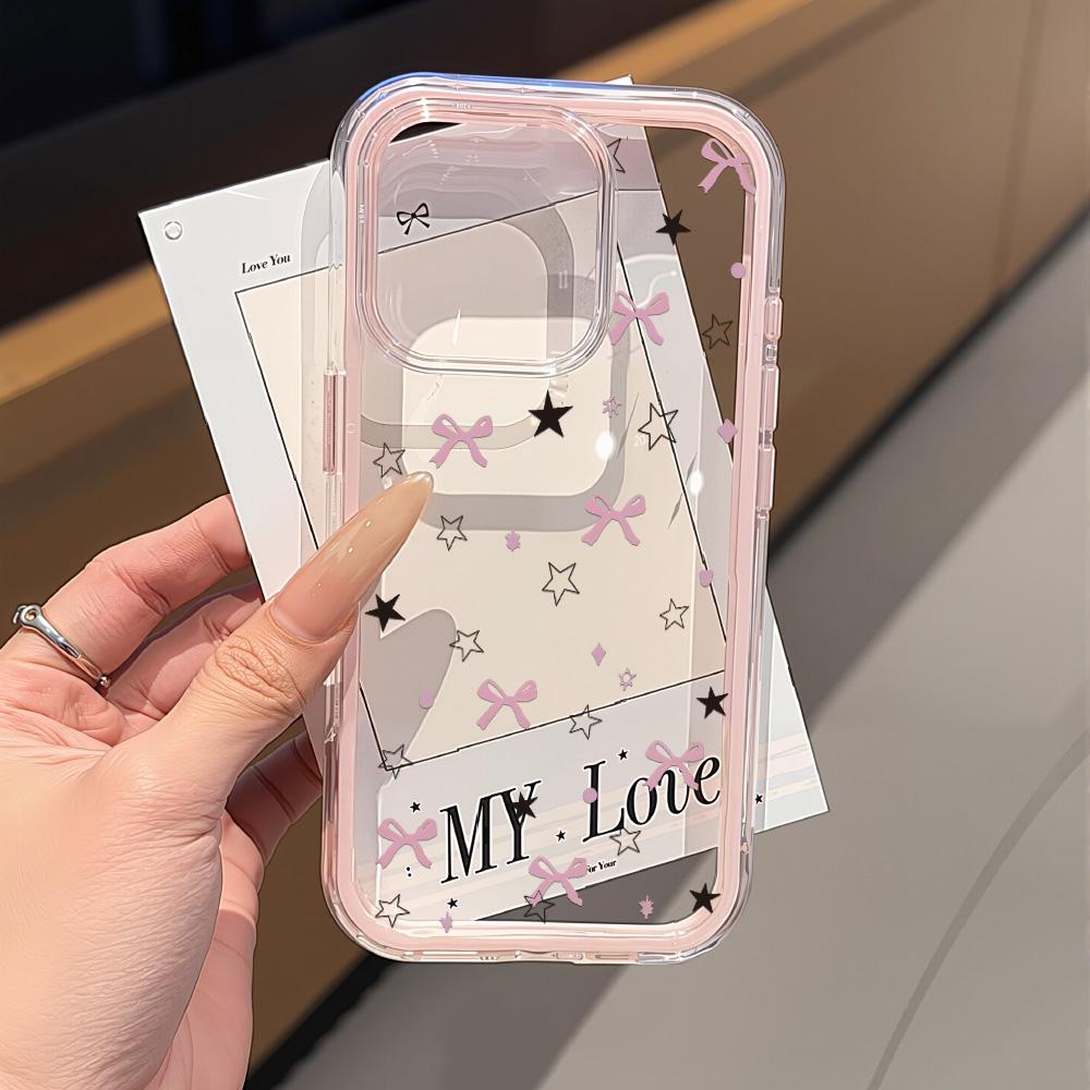 Чехол-сердечко для iPhone 17 Чехол iPhone 13 16 15 11 12 14 Pro Max 17 Air Силиконовый 2 в 1 Ударопрочный Мягкий Прозрачный Чехол
