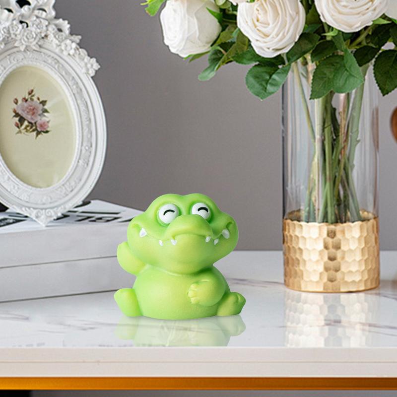 1pc Auto Dashboard Crocodile Figurines Desk Small Animals Figure Decoration Vivid Cartoon Ornaments Car Interior Accessories