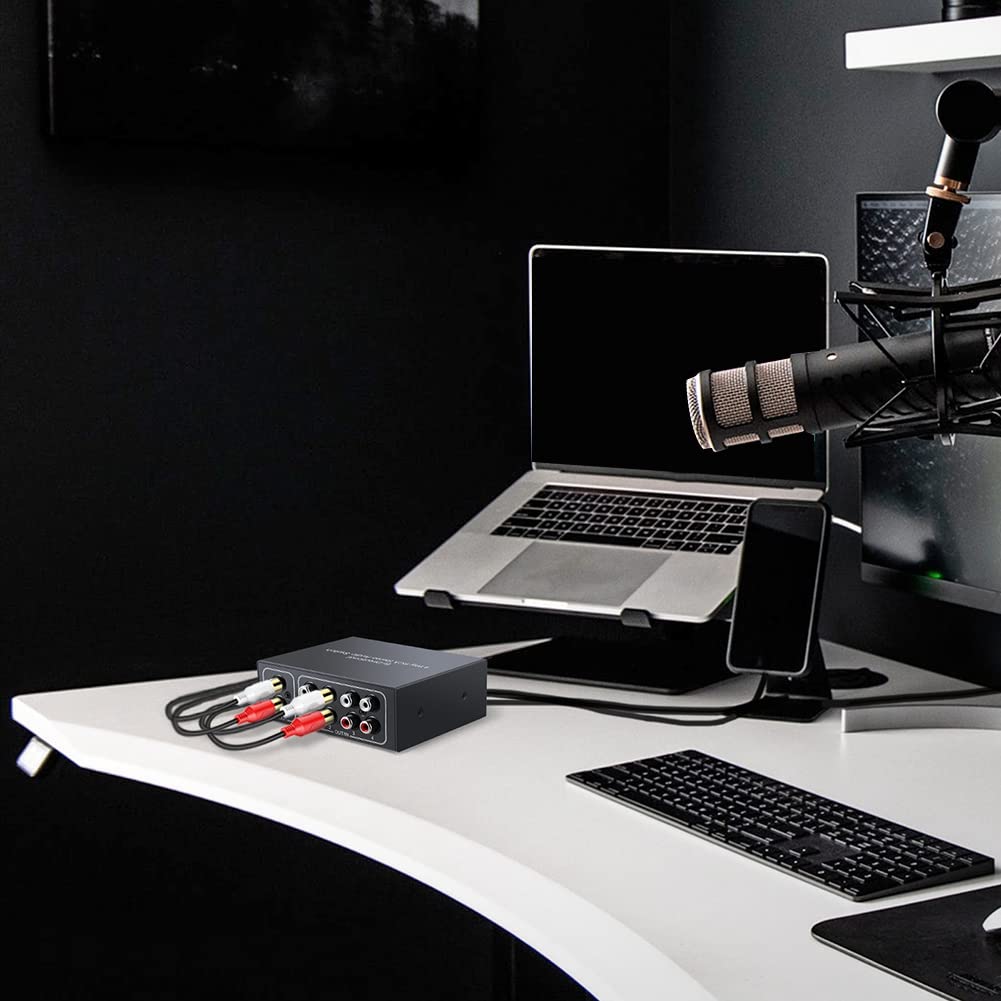 Vrttlkkfe Двунаправленный RCA Стерео Аудио 1 Выход или 4 Выхода Разъем Звук RCA Аудио Переключатель Селектор 4-сторонний, Переключатель, Вход/4 Входа/1 L/R Канал,