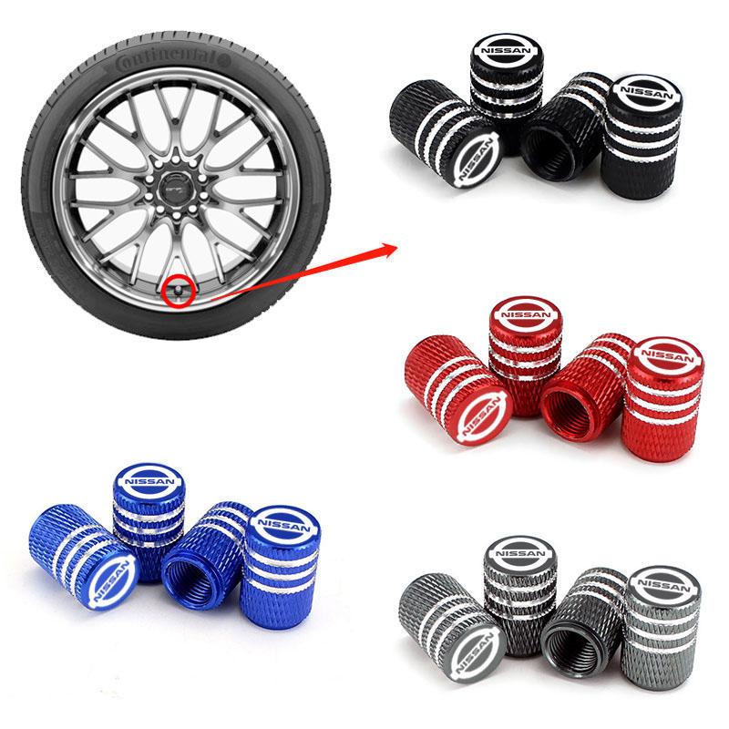 For Nissan Kks6Car Knurling Style Tire Valve Cap Aluminum Tire Valve Stems Cap For Nissan Rogue Pathfinder X-Trail GTR Note Juke Patrol Car