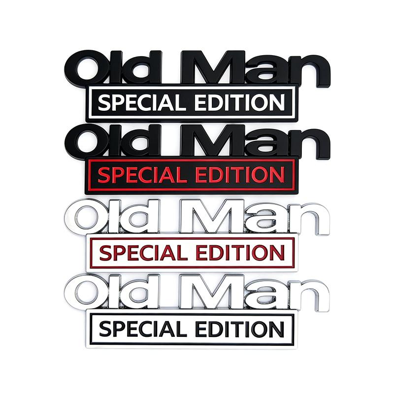 NEW Old Man Edition Metal Car Sticker Badges For Car Trunk Door Decoration Badges Old Man Logos Car Decals Motorcycle Decoration