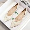 Brand 2025 New Soft Fairy Shoes Gentle Flat Bottom with Skirt Single Shoes Women's Spring Pointed Tip Laden Shoes Four Seasons Big Shoes