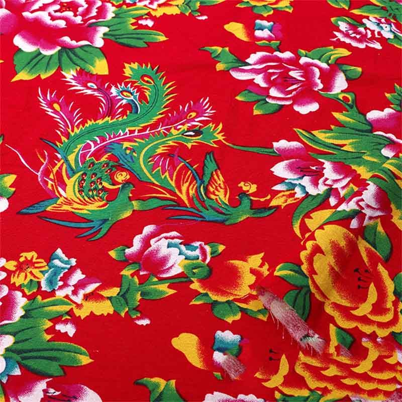 Хлопковая и льняная набивная ткань Ткань Богемная одежда Скатерть Стиль ретро Износостойкая и долговечная Штора Этнический стиль Красивый цвет