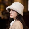 Simple Plush Thickened Fisherman Hat for Women In Autumn and Winter Casual Versatile Plush Hat Showing Face Small Windproof and Warm Basin Hat