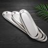 Stainless Steel Picnic BBQ Plate Long Plate Food Serving Dish Sushi Plate  Outdoor Tableware