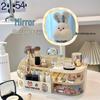 Multifunctional Makeup Organizer with Mirror and Skincare Storage