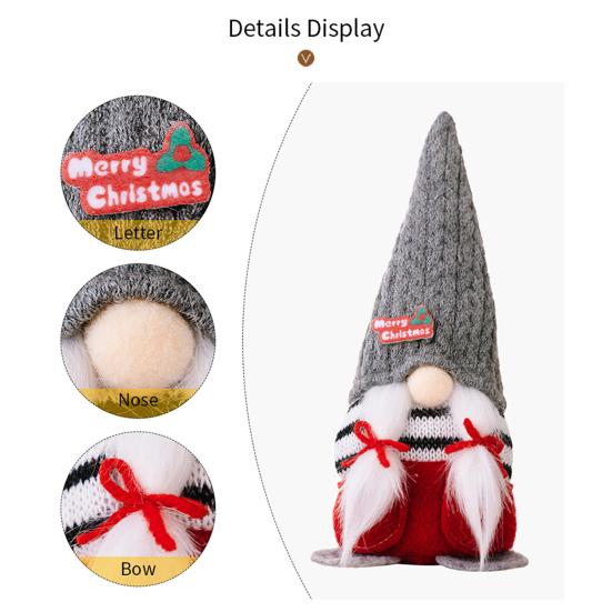 Рождественская кукла-гном без лица, плюшевое украшение в виде гнома с вязаной остроконечной шапкой, мягкие руки в карманах, кукла-гном для праздничного декора