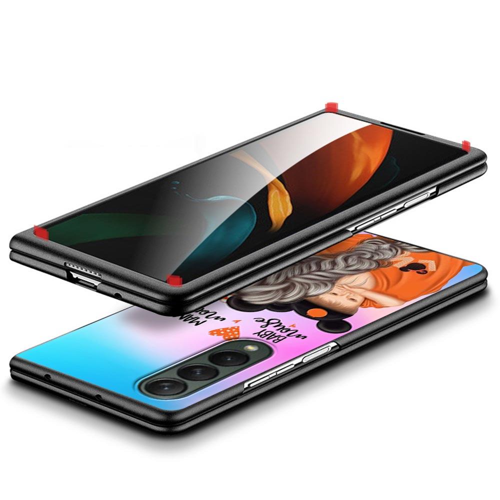 Zfold4 Супер Мама Малышка Мальчик Чехол Для Samsung Galaxy Z Fold3 5G Жесткий Тонкий Чехол Ультратонкий Для Galaxy Z Fold 3 Чехол Для Телефона