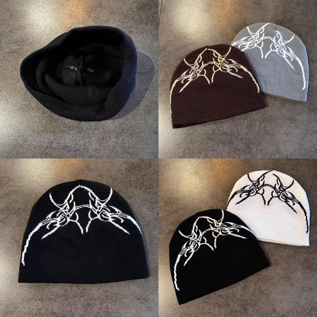 Style Hip Hop Skull Letter Knit Beanie For Men And Women Winter Warmth