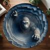 3D Иллюзии Горилла Дыра Круглый Ковер Мягкий Нескользящий Ковер для Гостиной Животная Тема Домашний Декор Защитный Коврик для Пола для Прихожей