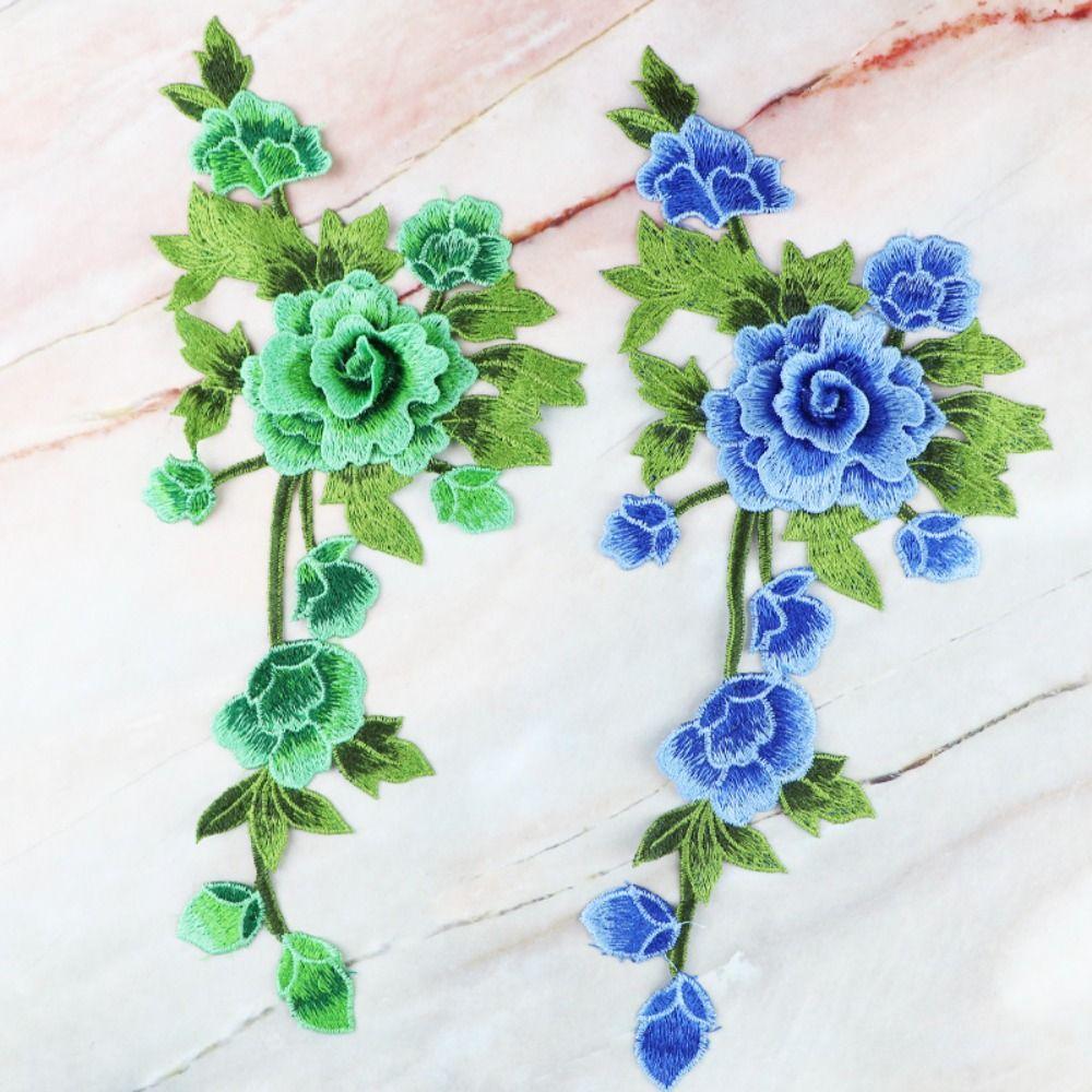 3D Trimmings Rose Floral Peony Garment Flower Embroidery Applique Clothes Accessories Patch