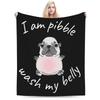 Warm Cozy Throw Blanket Travel Car I am Pibble Dog Puppy Wash My Belly Blanket  Flannel Bedspread For Bedroom Sofa Bed Cover