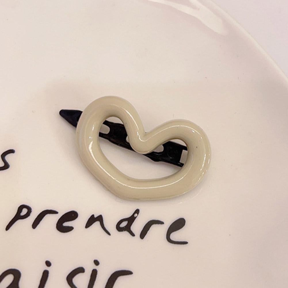 Super Cute Pink Beige Heart-shaped Pentagram Hair Clip Kawaii Korean Stars Hairpin Hairpin For B8B7