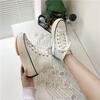 Spring Autumn Women's White Shoes Breathable High Top Canvas Shoes Women's Thick Soled Shoes