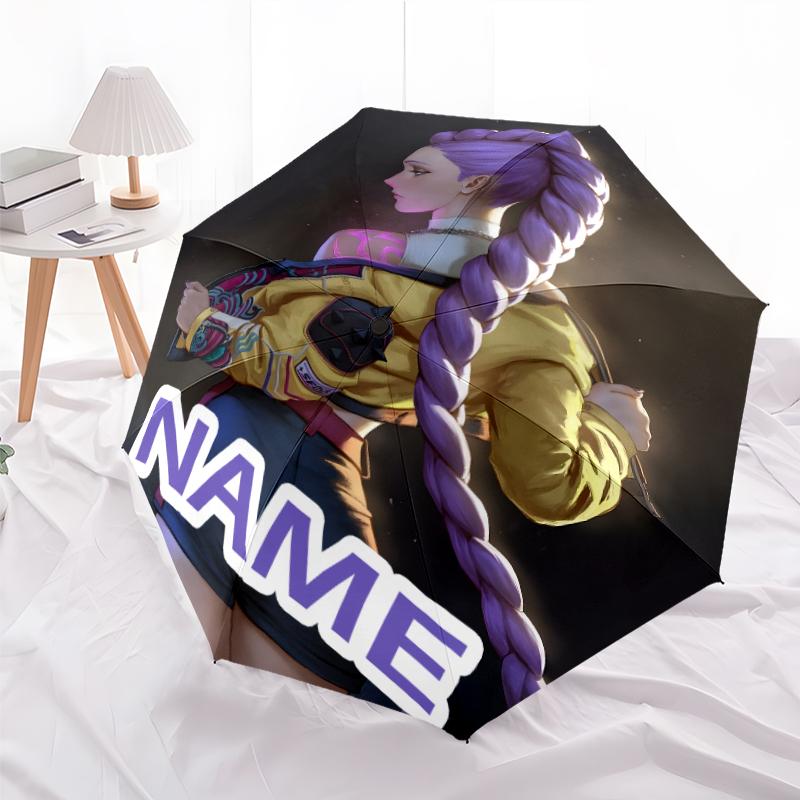 Personalized Name K-KPop Demon Hunters Print Umbrella - Automatic Open/Close, Eight-Rib Durable Frame, Automatic Folding Umbrella