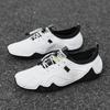 Leather Shoes2024 Trendy Street Casual Shoes Comfortable Foot Feel Handsome Black Flat Shoes Men's Autumn Plus Size Date Walking
