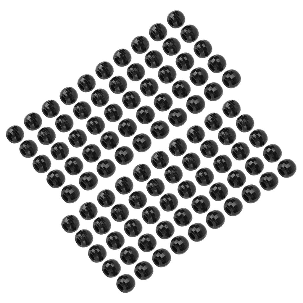 100 шт. бусины для плетения волос, пластиковые, с большим отверстием, 12 мм, бусины для плетения волос, черные