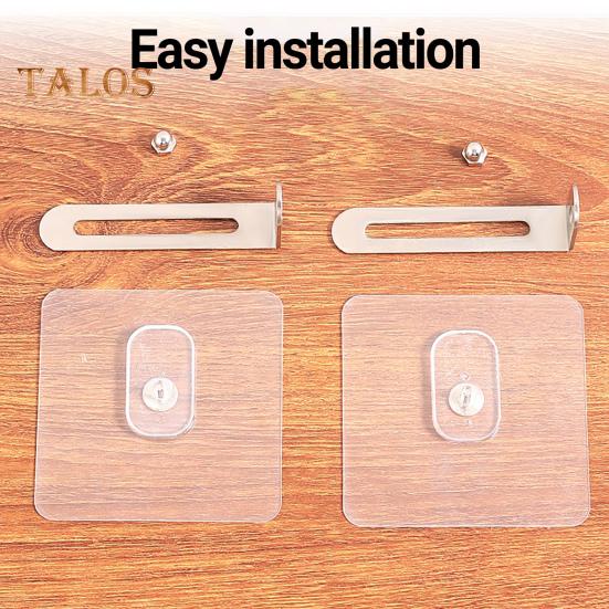 2 шт., устройство против падения мебели, сверление не требуется, L-образный кронштейн, прозрачный бесшовный клейкий настенный кронштейн с защитой от кончиков, комплект для безопасной защиты детей