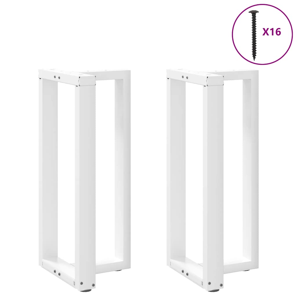 Vidaxl Nogi Do Stołu Barowego, 2 Szt., Białe, 50X35X(90-91) Cm, Stal