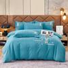 Легкий роскошный комплект постельного белья из четырех предметов из утолщенного хлопка, длинноволокнистый хлопок с вышивкой и начесом, пододеяльники