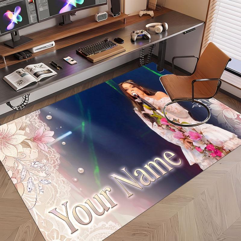 Custom Name Crystal Velvet Rug,Ayliva Comfortable Anti Slip Floor Mat For Room Decoration