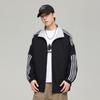 Осенняя куртка с тремя полосками, мужской повседневный кардиган, тонкий свободный кампус, подходящий по цвету, модное спортивное пальто с лацканами