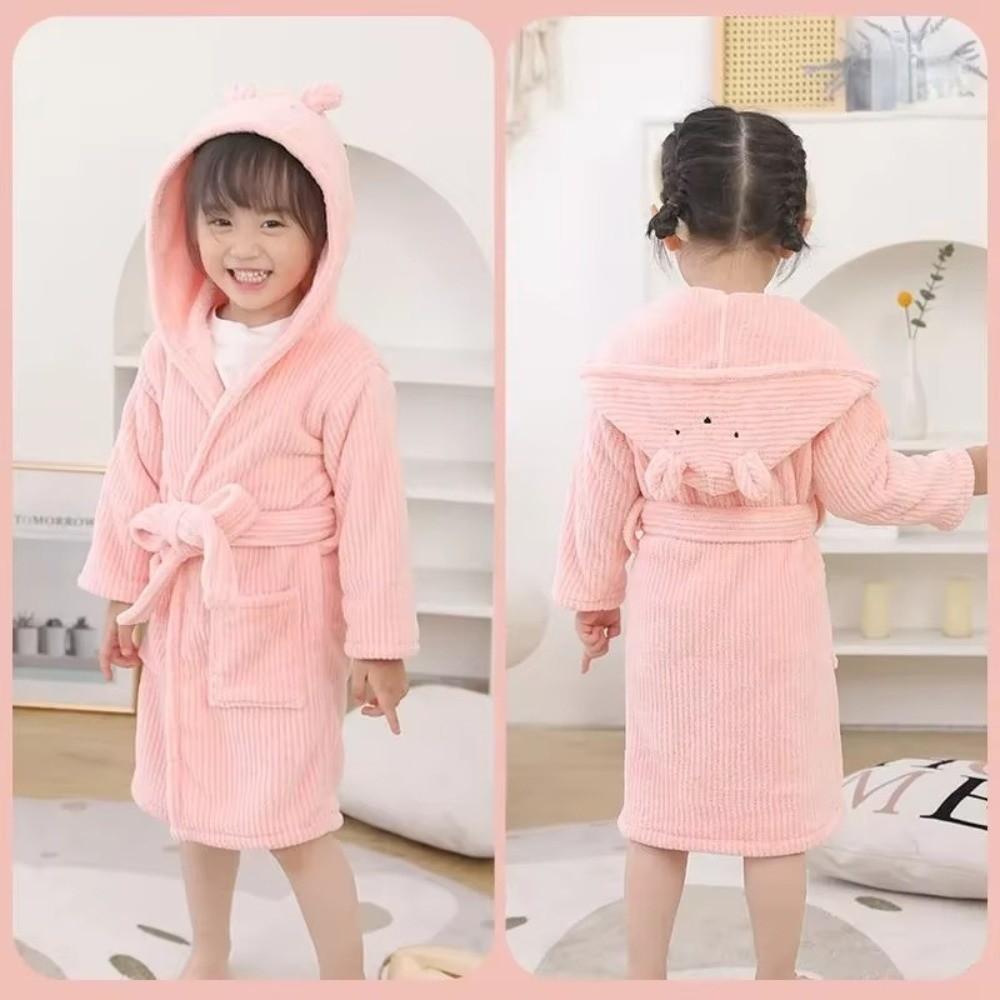 Soft Flannel Robes Clothes Thickened Children's Nightgown High Quality Kids Bathrobe  Winter
