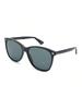 Женские круглые черные солнцезащитные очки Gucci GG0024S-001 с серыми линзами