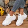 Женские Повседневные Кроссовки в Стиле 'Dad Sneakers' Удобные Массивные Кроссовки на Платформе Беговые Кроссовки Нескользящие На Шнуровке Дышащие Обувь для Ходьбы Женская Тренировочная Теннисная Обувь