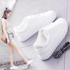 White Shoes Female Students Korean Version of Leather Flat-bottomed Running Shoes Sports Shoes Breathable Women's Board Shoes