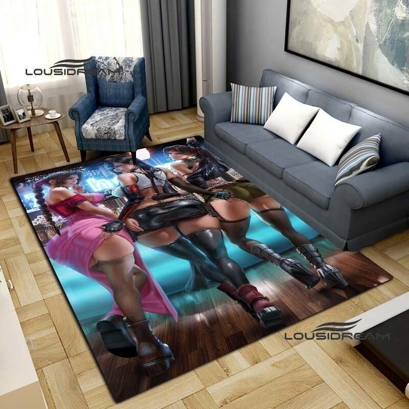 Сексуальные ковры и ковер Tifa Aerith, аниме, сексуальный художественный квадратный коврик для гостиной, спальни, большой площади, мягкий ковер, домашний коврик для детской комнаты