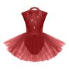 Ballet Leotards for Girls Toddler Leotard with Tutu Skirt Dance Tutu Dress Shiny Rhinestones Performance Dresses