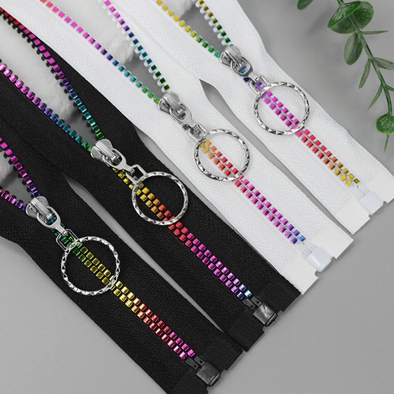 5 # градиентные цветные смоляные молнии, красочные квадратные открытые молнии с автоматическим замком, аксессуары для куртки, аксессуары для одежды, шитье одежды своими руками