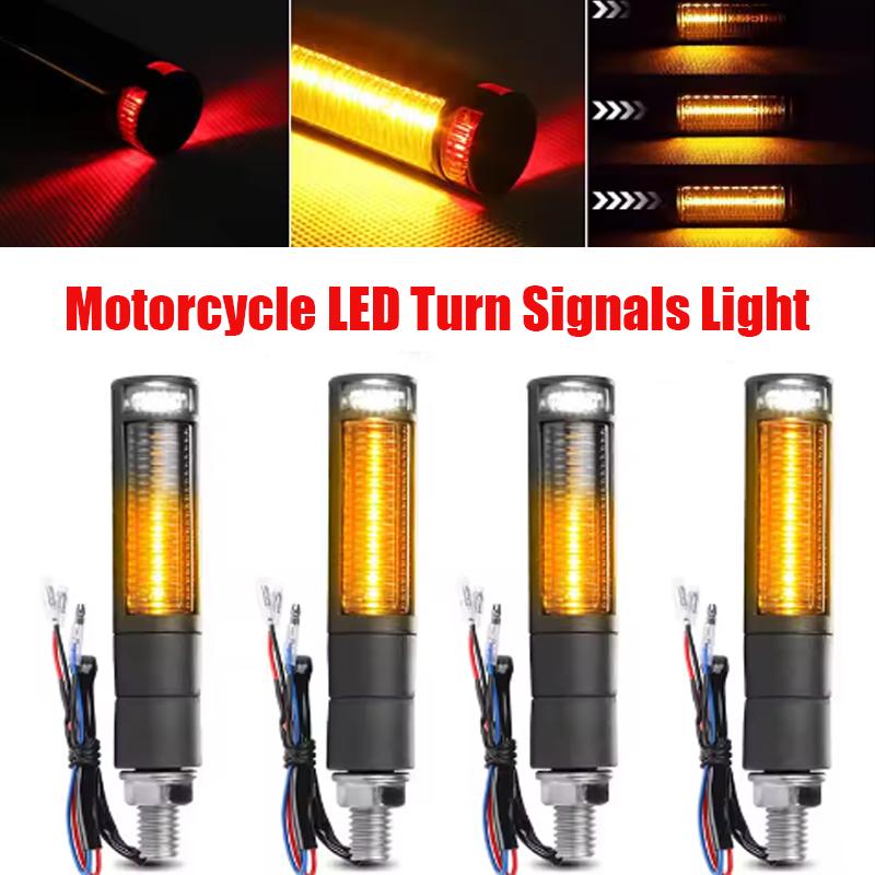 12V M10 Universal Motorcycle LED Turn Signals Light Waterproof Indicators Amber Flasher Blinker Lamp Accessories For Motorbike