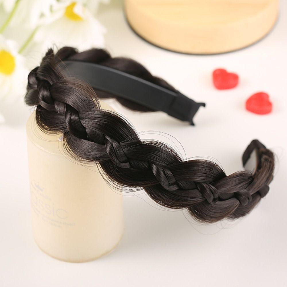 Synthetic Fishbone Braid Headband Fashion Women Hair Hoop Twisted Wig Headband Women Gift