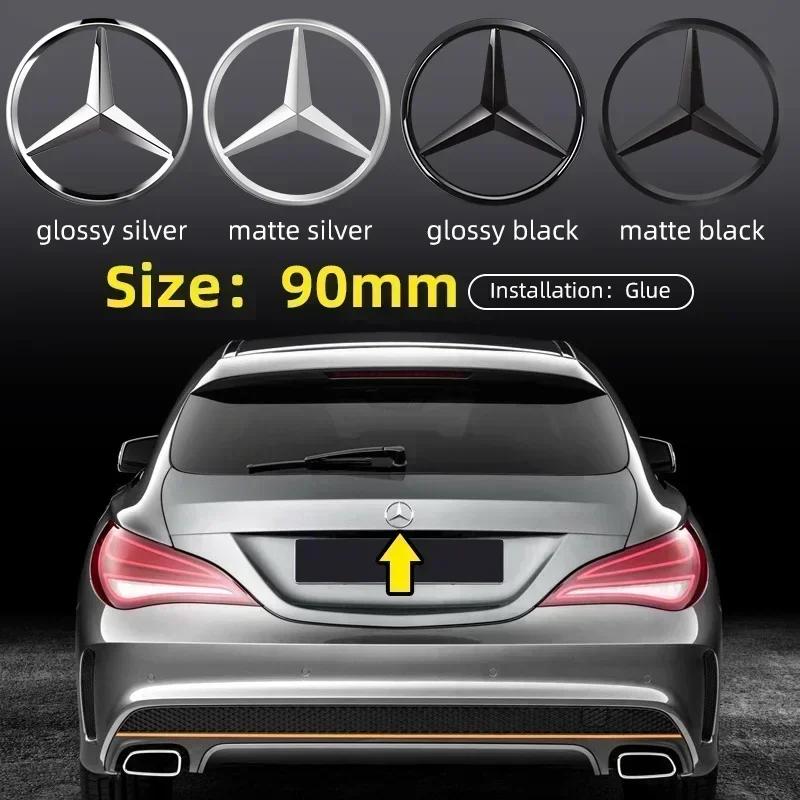 Car Sticker C200 New Car For Mercedes Benz AMG 3D ABS silver/Black 9cm 90mm car rear Tail Trunk emblem badge sticker Decals For