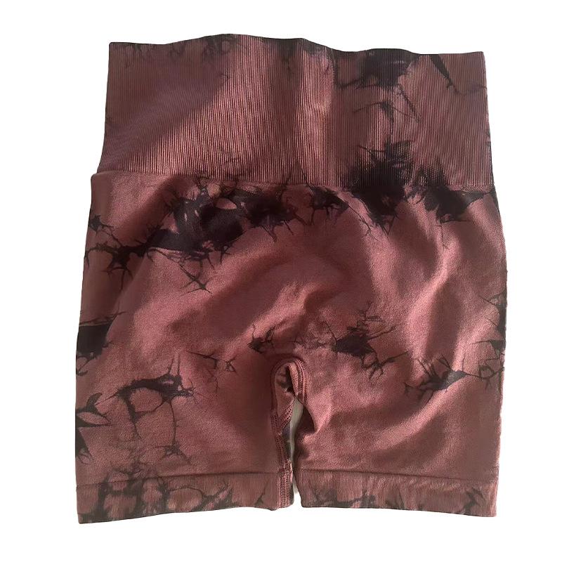 Женские летние шорты для йоги с высокой талией и эффектом пуш-ап, с принтом тай-дай