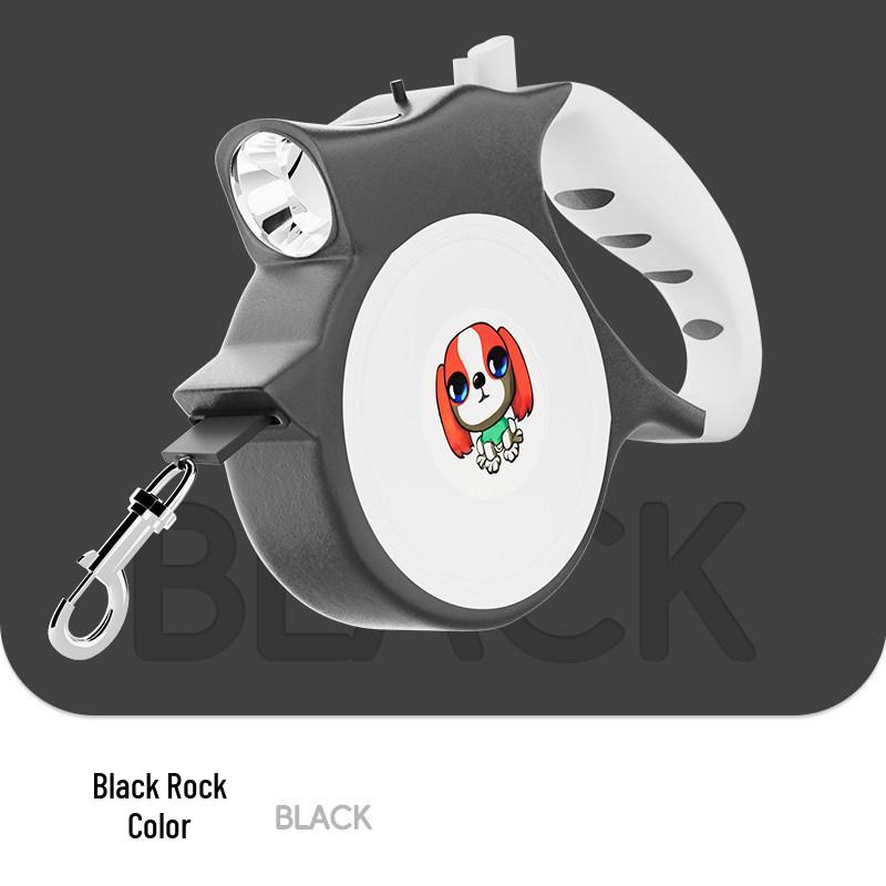 Выдвижная собачья поводок-рулетка 5 м против рывков со светом для маленьких и средних собак