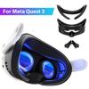 Replaceable Facial Interface for Meta Quest 3 VR Headset Leather Foam Eye Mask Nose Pad Face Cover for Meta Quest 3 Accessories