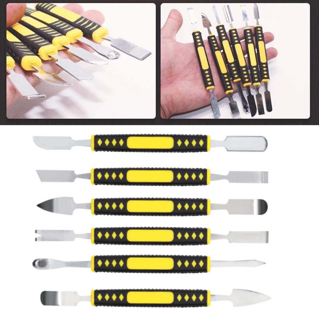 Metal Crowbar 6 Piece Set Carbon Steel Compact Structure 6 Piece Computer Repair Tool Kit for Phone