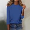 Shirt For Women's Fashion Casual Raglan Sleeve Round Neck 3/4 Sleeve Loose Solid Color T-Shirt Ladies Top