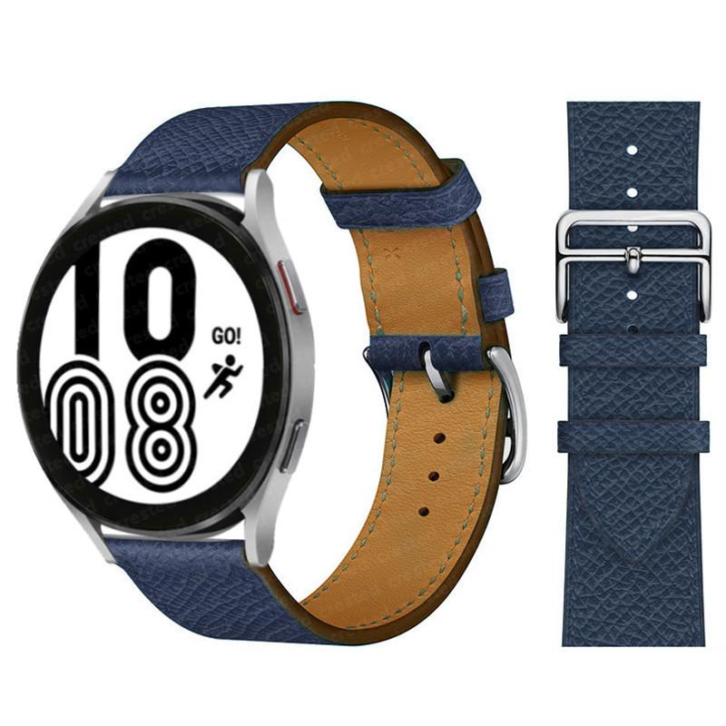 Кожаный ремешок 20 мм 22 мм для Samsung Galaxy Watch 7/6/5/pro/4/Classic 44 мм 40 мм Браслет Ремень Huawei GT-6-5-4-3-2-Pro 46 мм Ремешок