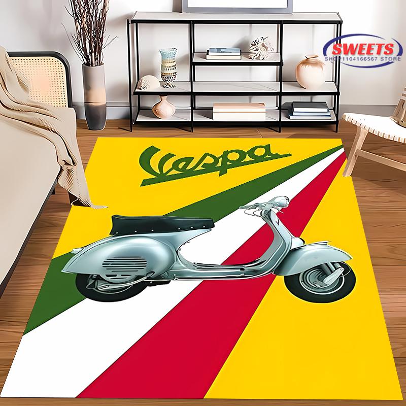 V-Vespa M0t0 3D Printing Carpet for Living Room Bedroom Hallway Long Strip Anti-slip Soft Area Rug, Sofa Doormat Home Decor Mat