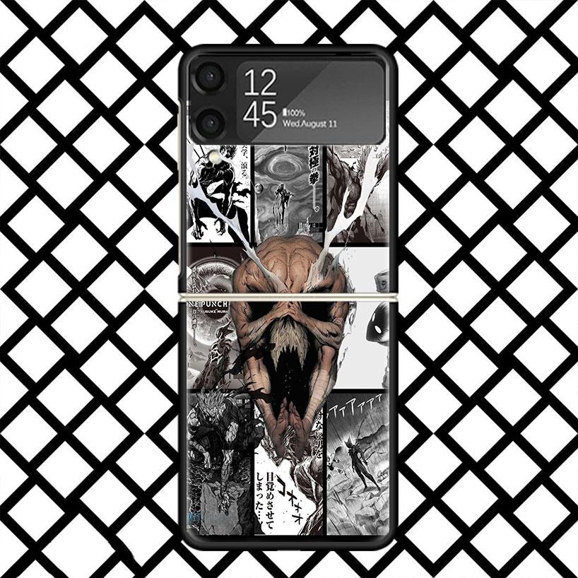 Чехол для телефона One P-Punch-Man Garou для Samsung Z Flip 7 6 5 4 3 Galaxy ZFLIP7 ZFlip6 5G Flip5 Flip4 Flip3 5g Черный Жесткий Чехол