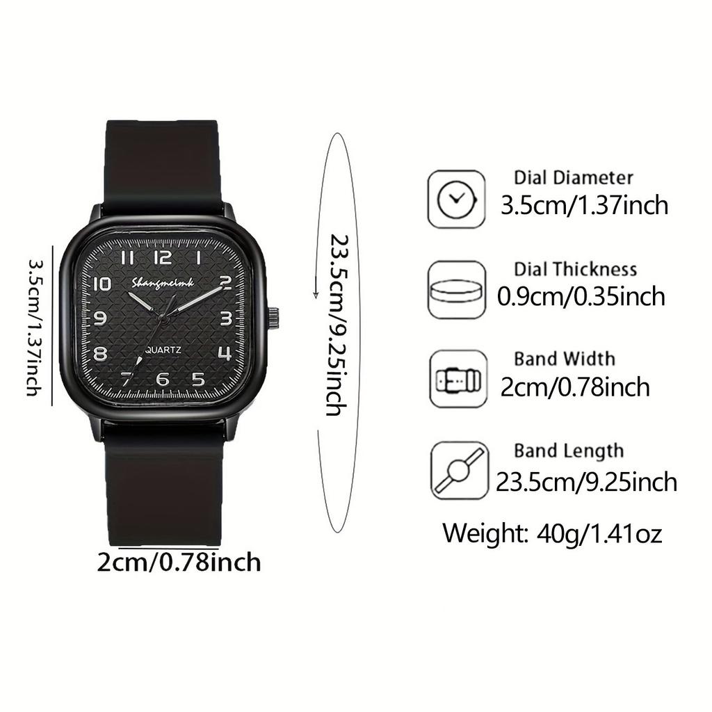 1 шт. - Модные женские часы с римским циферблатом, квадратные кварцевые часы, повседневные наручные часы с силиконовым ремешком