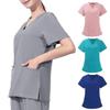 Women's Short-Sleeved Scrub Tops: Elastic Cross-Border Design for Nurses, Doctors, Beauty and Hospital Staff