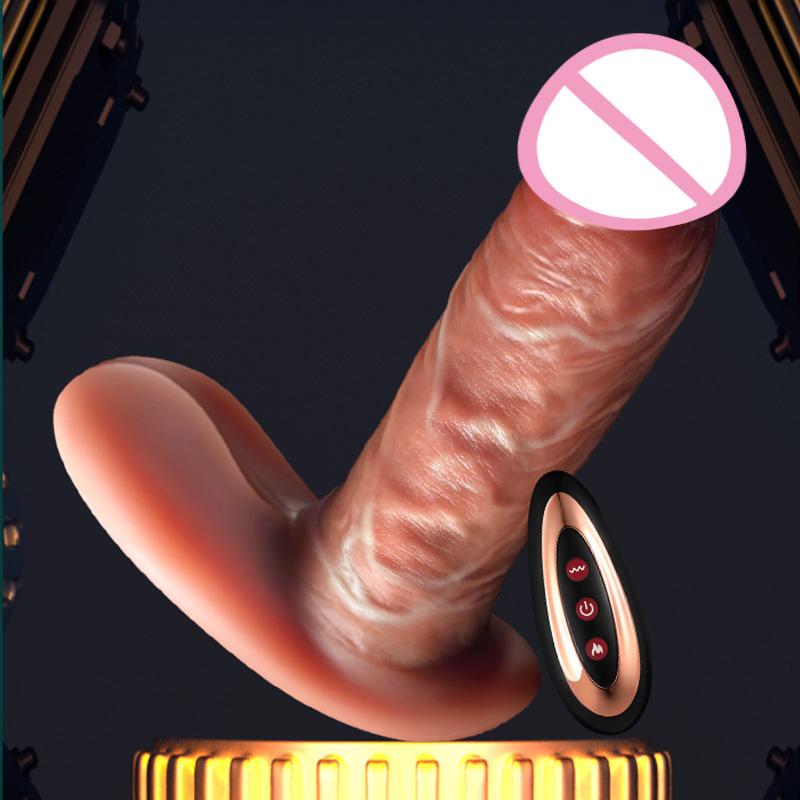 Realistic Dildo Remote Control Telescopic Heated Vibrator Thrust Penis Woman Masturbation Erotic Adult Shop Dick Sex Toys 18+