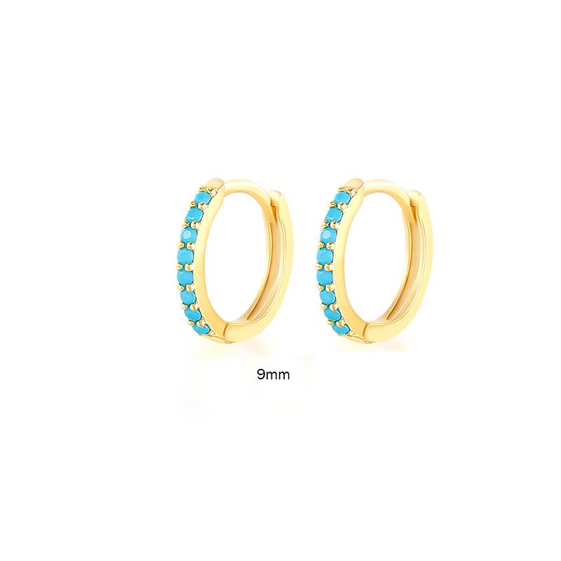 6/7/8/9 MM Cartilage Circle Earrings 925 Silver Bling CZ Huggie Hoop Earring for Women Piercing Buckle Wedding Jewelry